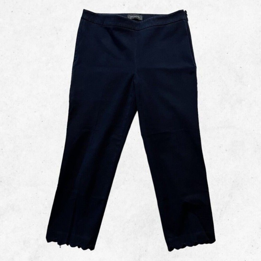 Talbots Pants Women 6 Blue Straight Leg Polyester Dress Office Work DAMAGED HEM!